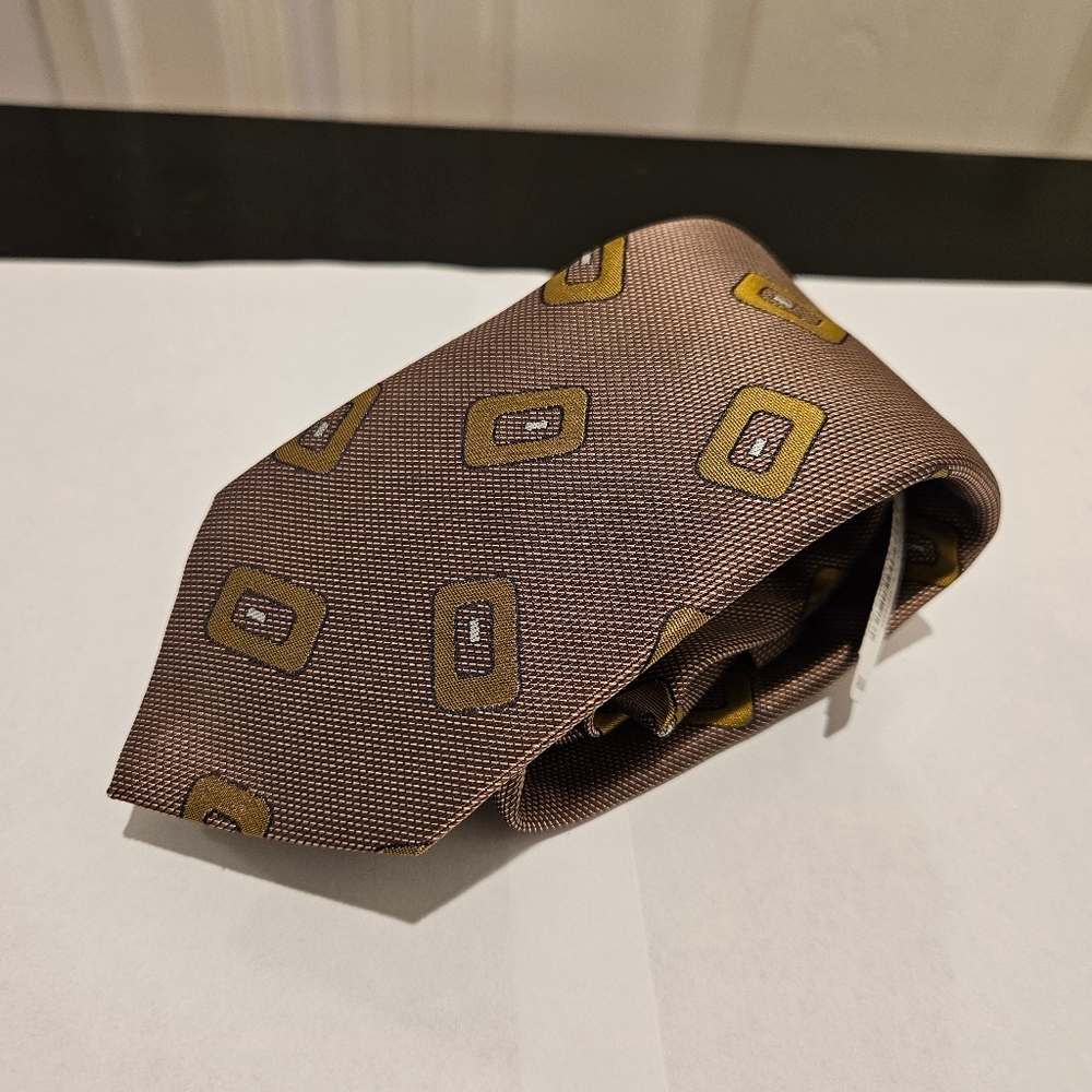 BLICK Necktie Silk Brown Patterned (Made in Italy)
